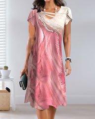 Kortärmad Mode Klänning