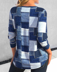 Topp med dragkedja i färgblock