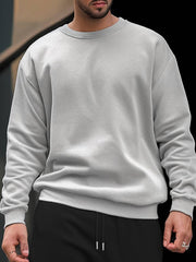 Andrew - Sweatshirt för män med rund halsringning och enfärgad
