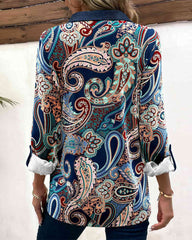 Lapelblus med paisleytryck