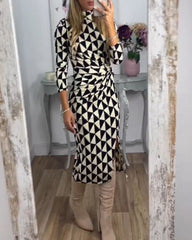Bodycon Klänning med geometriskt tryck