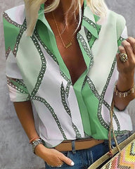 Lös skjorta med tryck