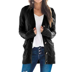 Olivia - 2024 cardigan långärmad stickad kappa med V-ringad
