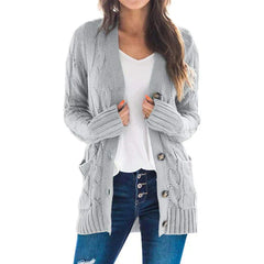 Olivia - 2024 cardigan långärmad stickad kappa med V-ringad