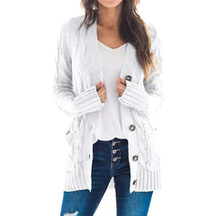 Olivia - 2024 cardigan långärmad stickad kappa med V-ringad