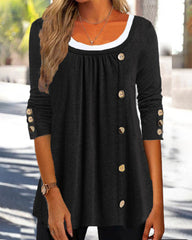 Topp med rund hals og knapper