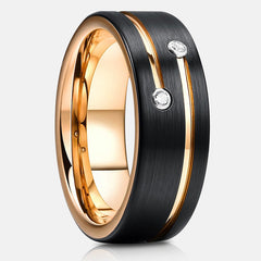 Antonios Zircon Stainless Steel Ring Män