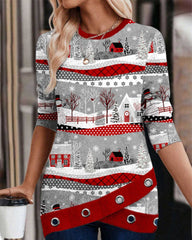 Cross sweatshirt med jultryck