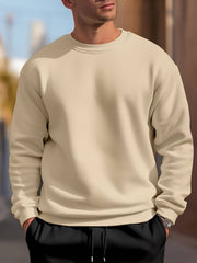 Andrew - Sweatshirt för män med rund halsringning och enfärgad