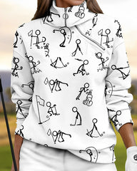 Sweatshirt med enkel yrckningstryck och dragkedja
