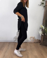 Mellanlång Topp Med Rund Hals