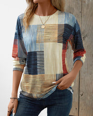 Färgglad T-shirt med rund hals