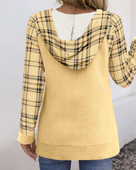 Patchwork luvtröja med rutigt tryck