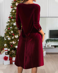 Elegant långärmad klänning med paljetter