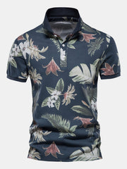 Tropical Print Polo Shirt