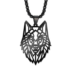 Antonios Wolf Pandant rostfritt stål halsband
