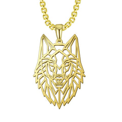 Antonios Wolf Pandant rostfritt stål halsband