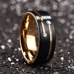 Antonios Zircon Stainless Steel Ring Män