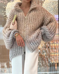 Selina - Den eleganta, glittrande cardigan-tröjan i siden